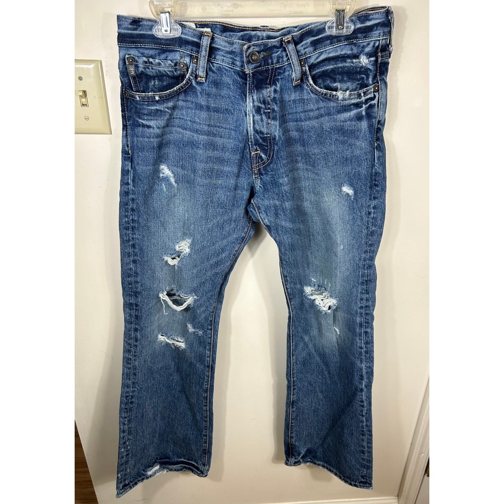 VTG Y2K Abercrombie & Fitch Baxter Jeans Mens 30x30 Low Rise Slim Boot Grunge